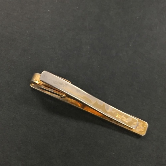 CELINE Sterling Silver 925 Tie Bar Tie Pin Logo clip Formal vintage authentic - Picture 12 of 14